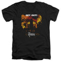 Amityville Horror Get Out Mens Slim Fit V-Neck T Shirt Black Officially Licensed