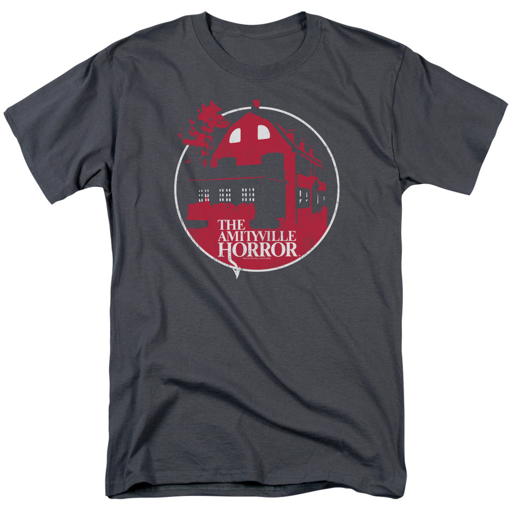 Amityville Horror Red House Mens T Shirt Charcoal Officially Licensed