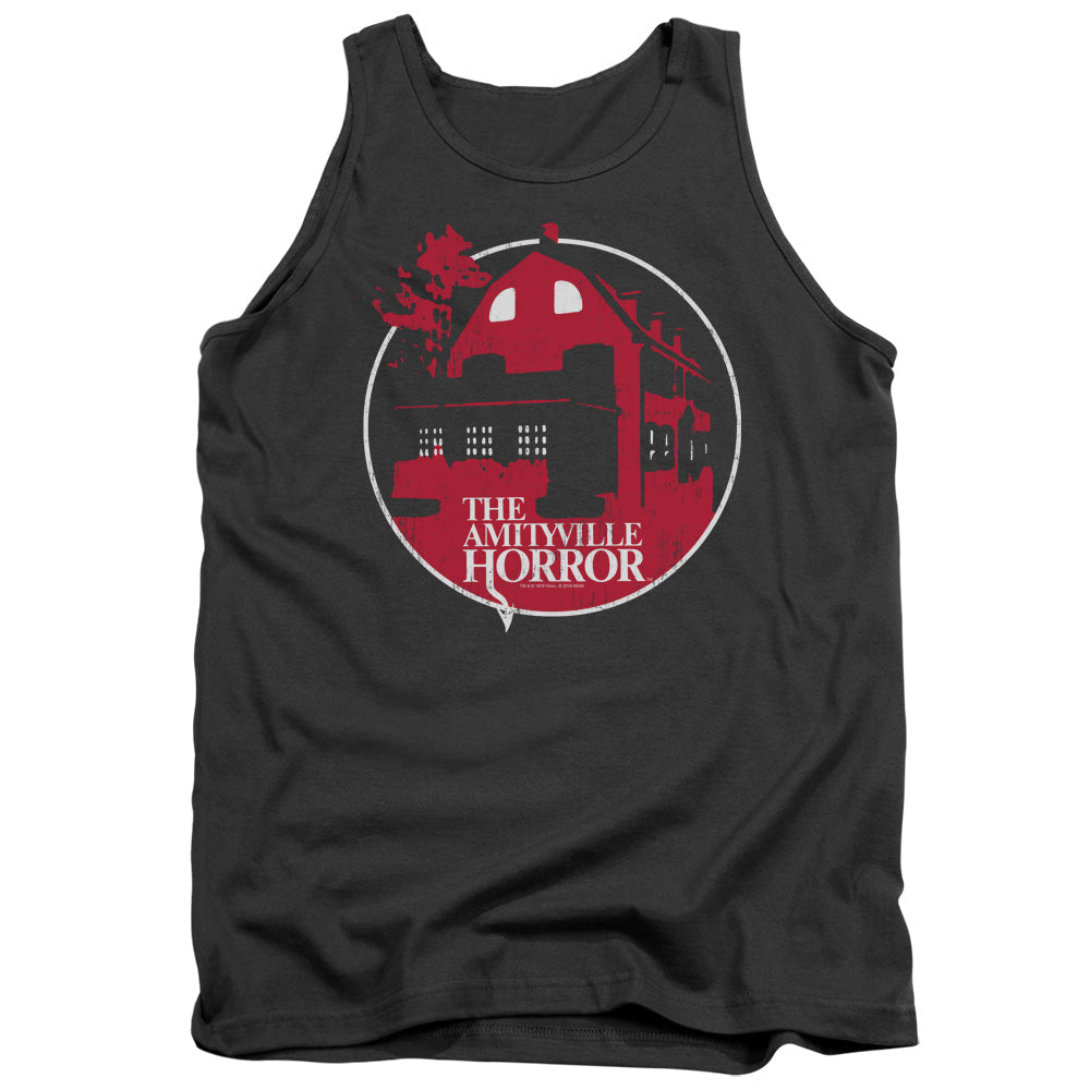 Amityville Horror Red House Mens Tank Top Shirt Charcoal Officially Licensed