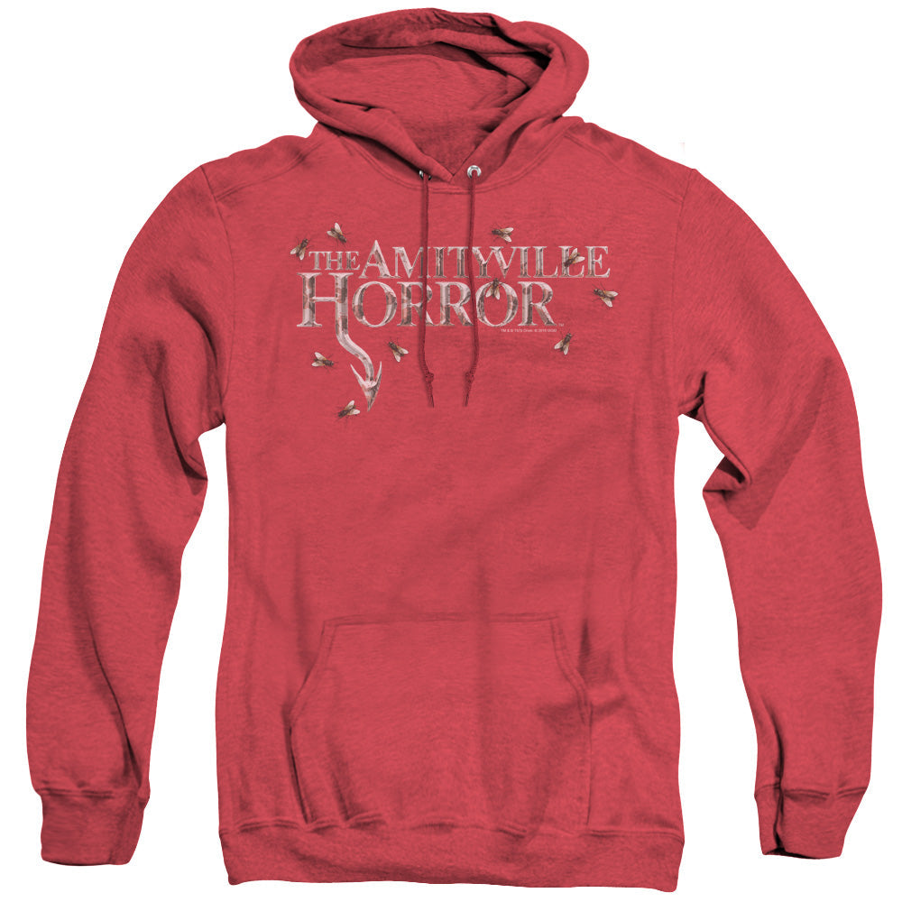Amityville Horror Flies Heather Mens Hoodie Red Officially Licensed