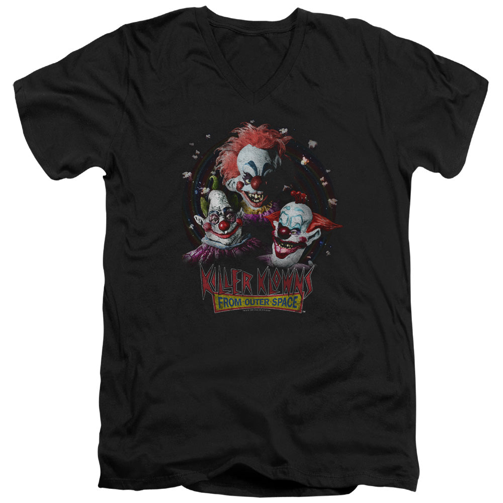Killer Klowns From Outer Space Killer Klowns Mens Slim Fit V-Neck T Shirt Black Officially Licensed