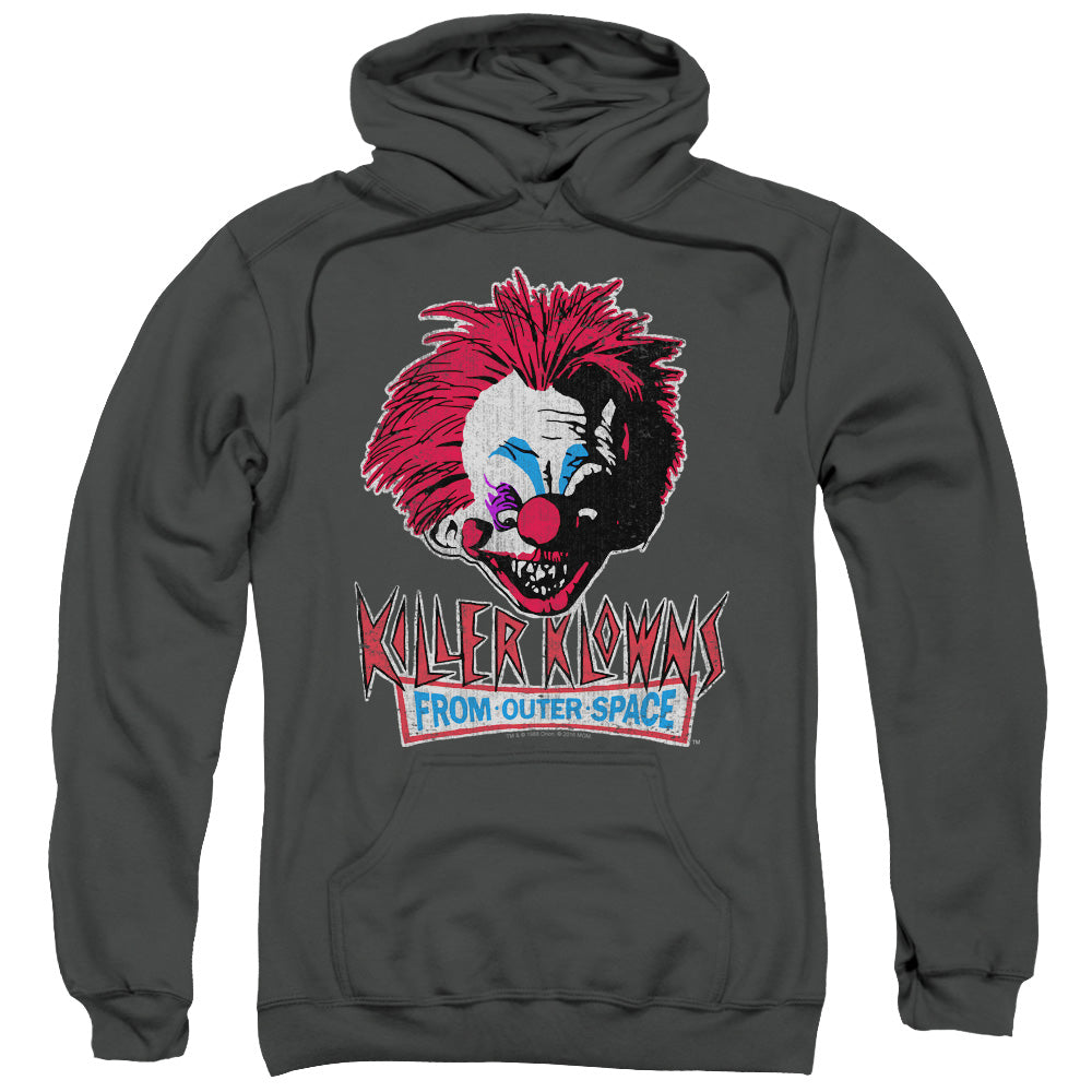Killer Klowns From Outer Space Rough Clown Mens Hoodie Charcoal Officially Licensed