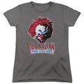 Killer Klowns From Outer Space Rough Clown Womens T Shirt Charcoal Officially Licensed