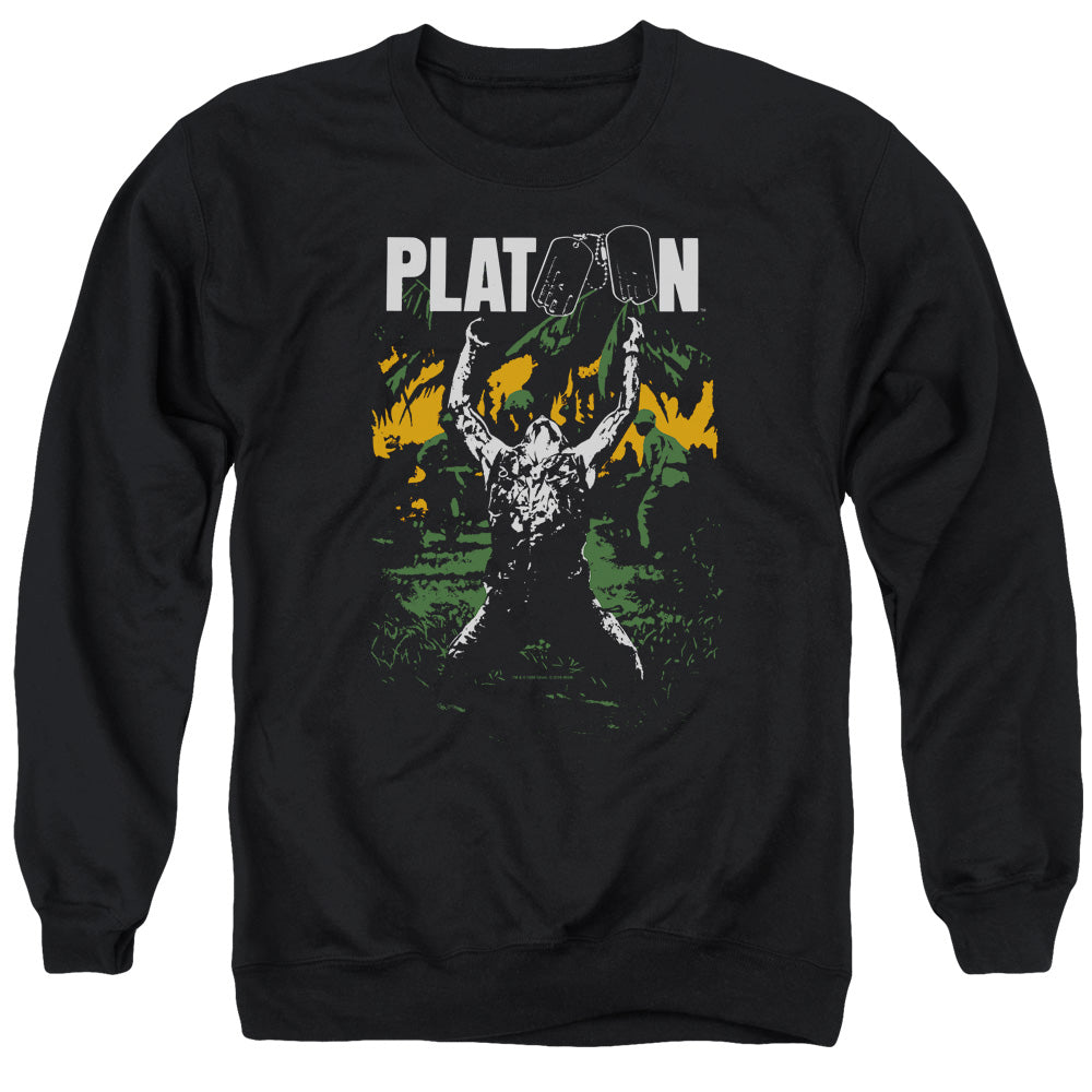 Platoon Graphic Mens Crewneck Sweatshirt Black Officially Licensed