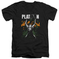 Platoon Graphic Mens Slim Fit V-Neck T Shirt Black Officially Licensed