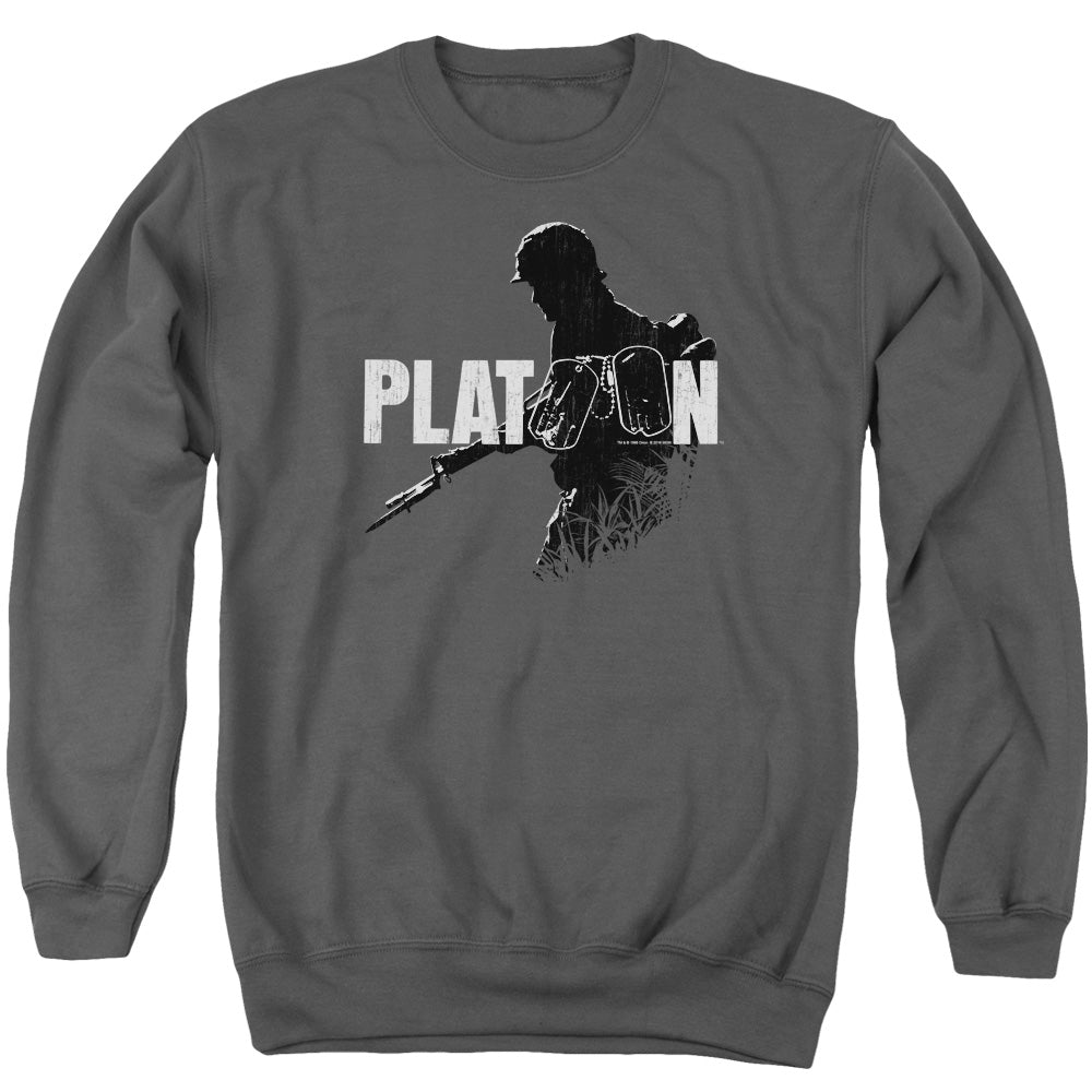 Platoon Shadow Of War Mens Crewneck Sweatshirt Charcoal Officially Licensed