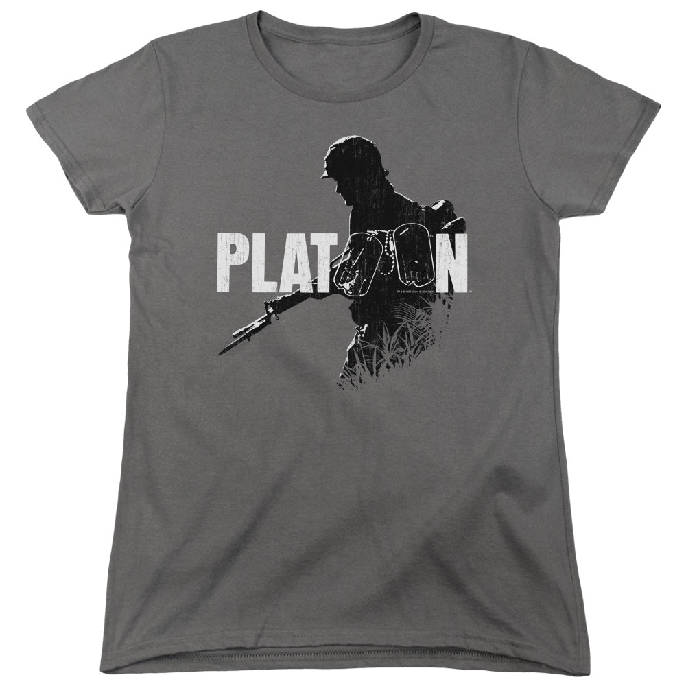 Platoon Shadow Of War Womens T Shirt Charcoal Officially Licensed