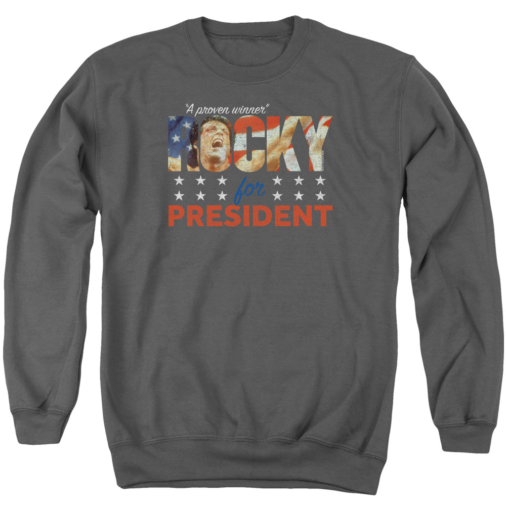 Rocky A Proven Winner Mens Crewneck Sweatshirt Charcoal Officially Licensed