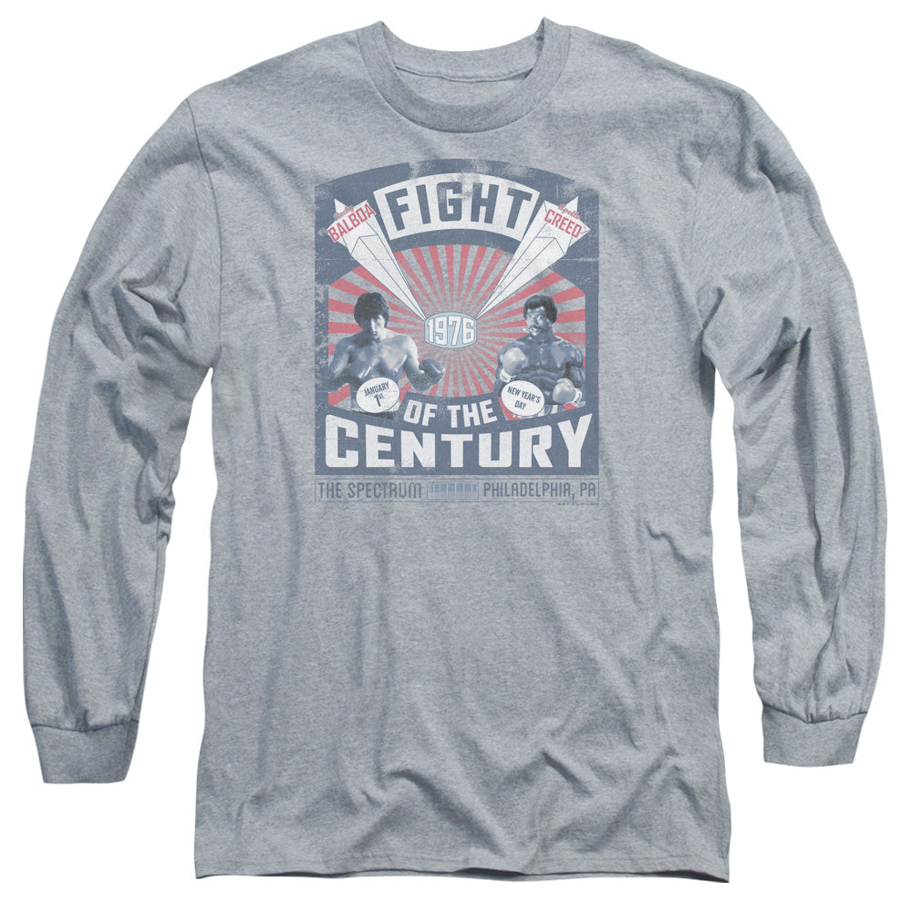 Rocky Balboa Creed Fight Poster Mens Long Sleeve Shirt Athletic Heather Officially Licensed Officially Licensed