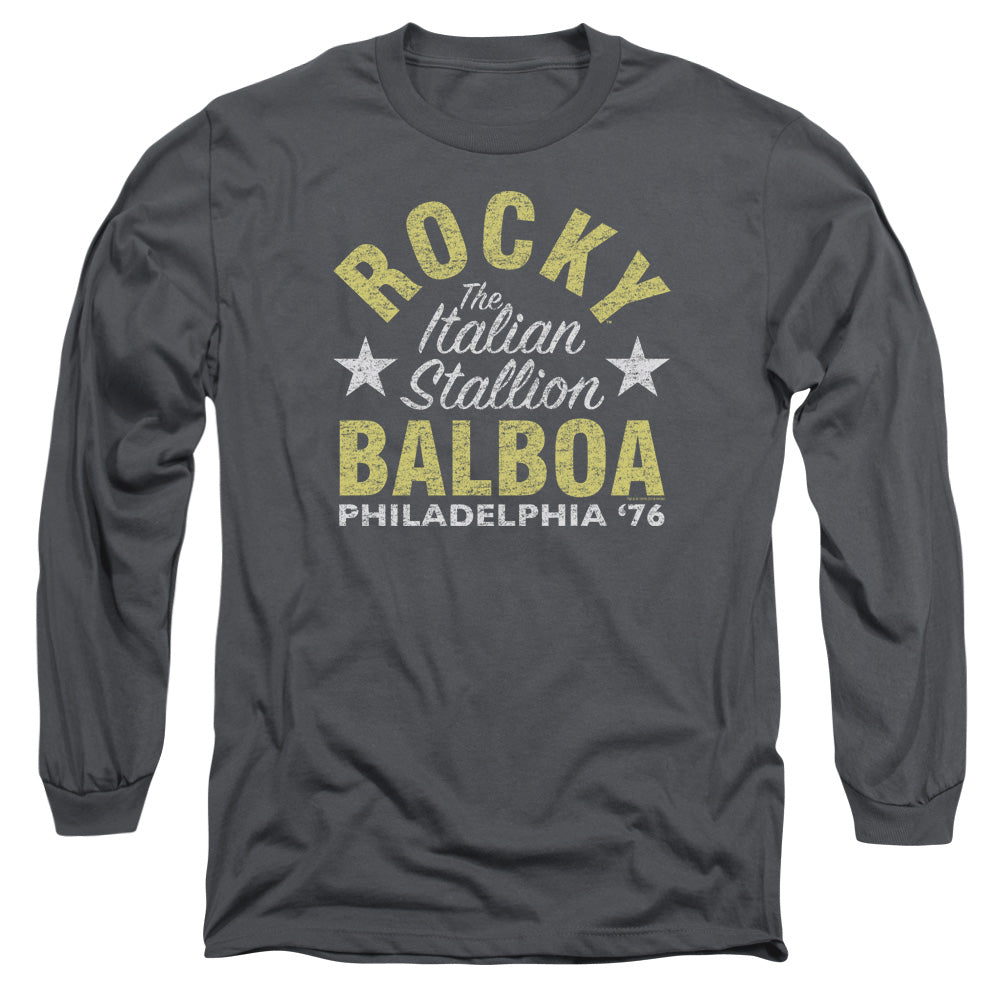 Rocky Rocky Philly Mens Long Sleeve Shirt Charcoal Officially Licensed Officially Licensed