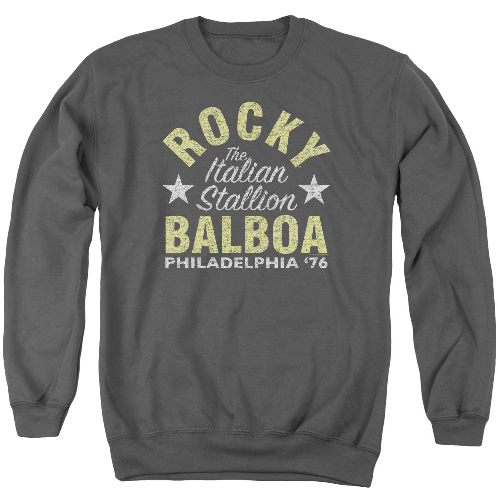 Rocky Rocky Philly Mens Crewneck Sweatshirt Charcoal Officially Licensed