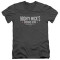 Rocky Mighty Micks Boxing Gym Mens Slim Fit V-Neck T Shirt Charcoal Officially Licensed