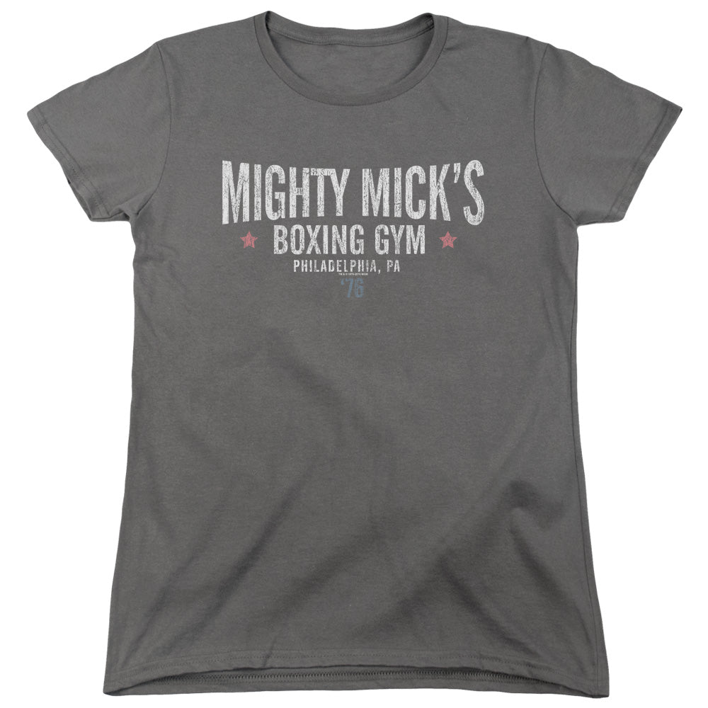 Rocky Mighty Micks Boxing Gym Womens T Shirt Charcoal Officially Licensed