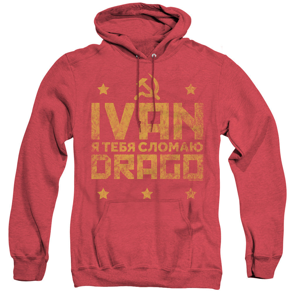 Rocky Iv Drago Break Heather Mens Hoodie Red Officially Licensed