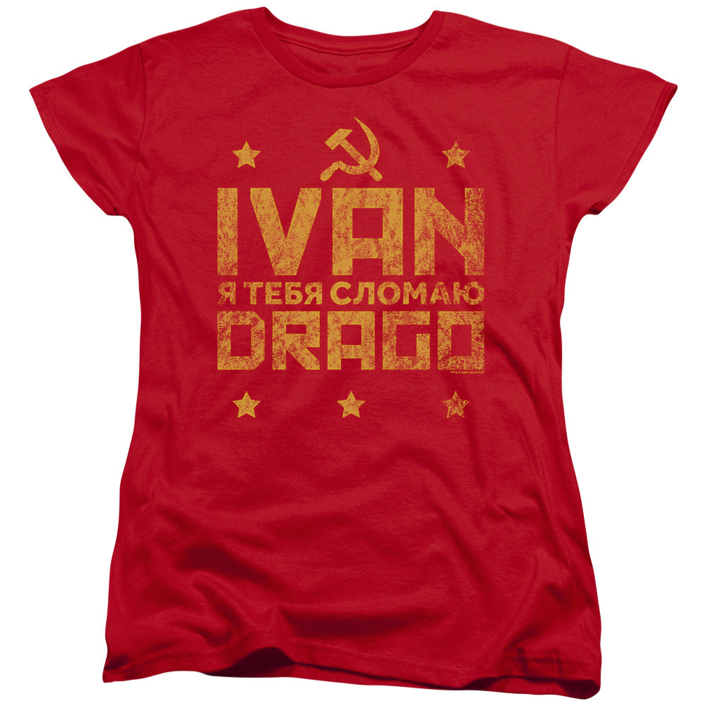 Rocky IV Drago Break Womens T Shirt Red Officially Licensed