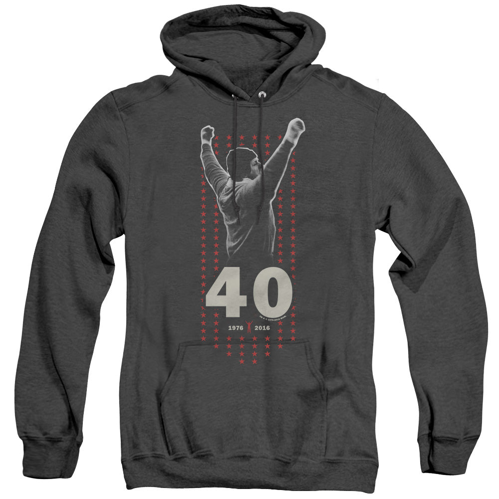 Rocky Stars Heather Mens Hoodie Black Officially Licensed