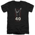 Rocky Stars Mens Slim Fit V-Neck T Shirt Black Officially Licensed