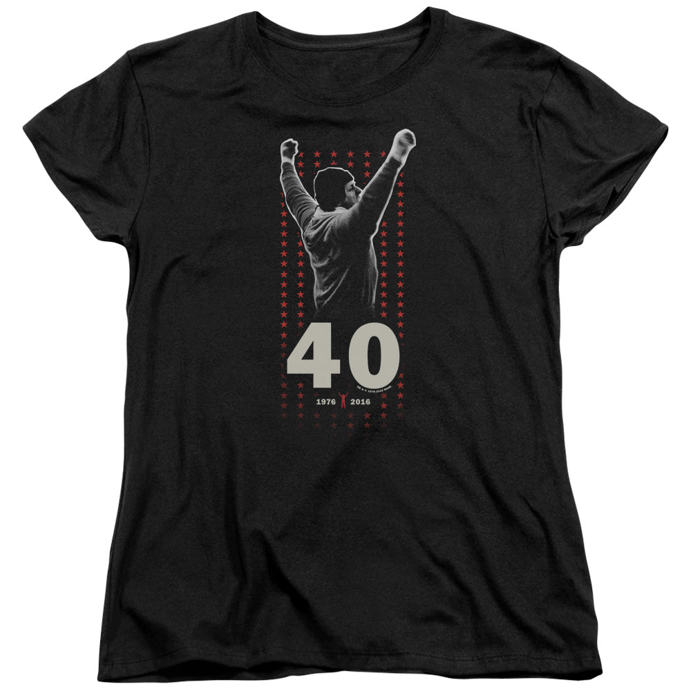 Rocky Stars Womens T Shirt Black Officially Licensed