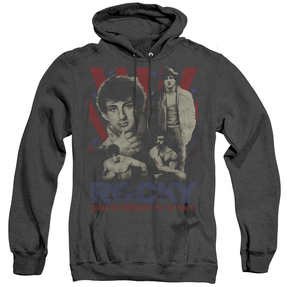 Rocky Going The Distance Heather Mens Hoodie Black Officially Licensed