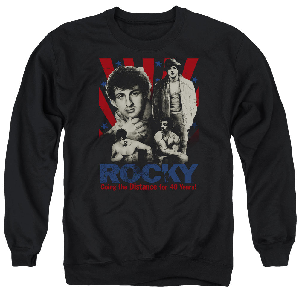 Rocky Going The Distance Mens Crewneck Sweatshirt Black Officially Licensed