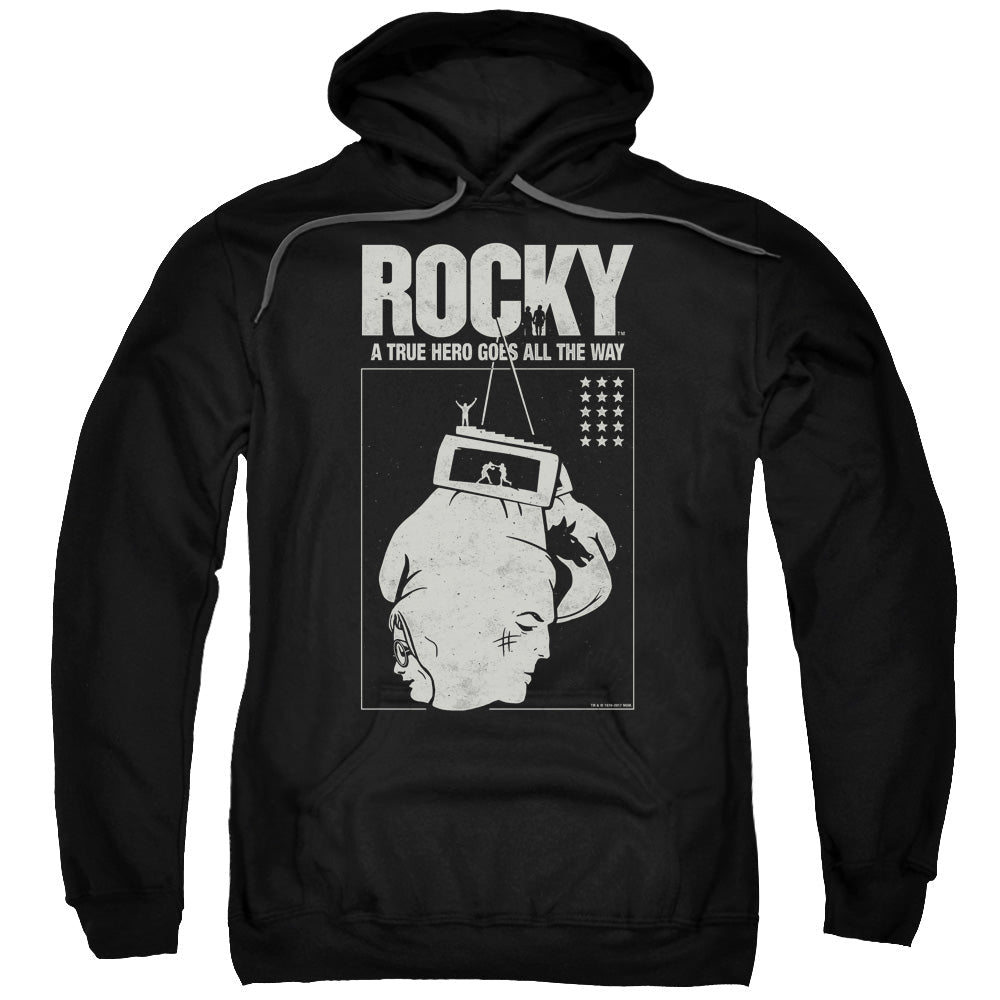 Rocky The Hero Mens Hoodie Black Officially Licensed
