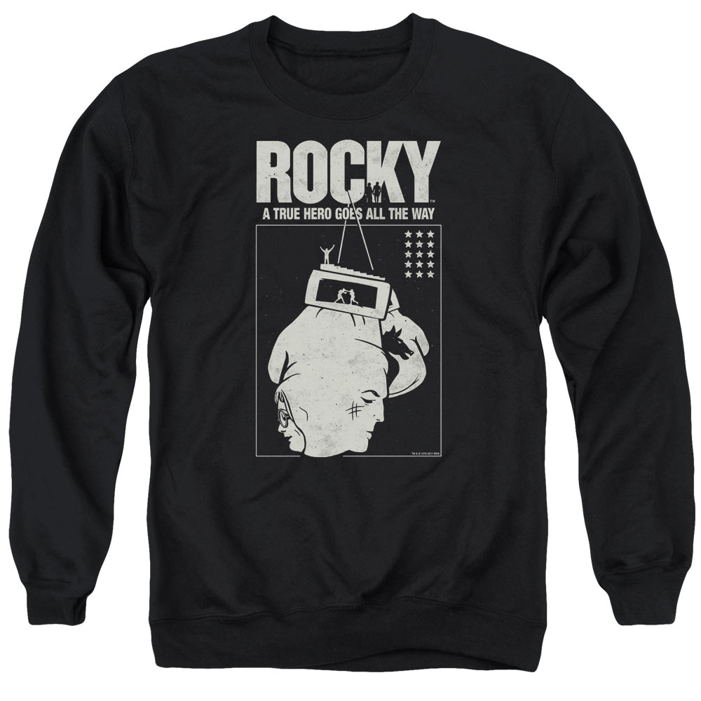 Rocky The Hero Mens Crewneck Sweatshirt Black Officially Licensed