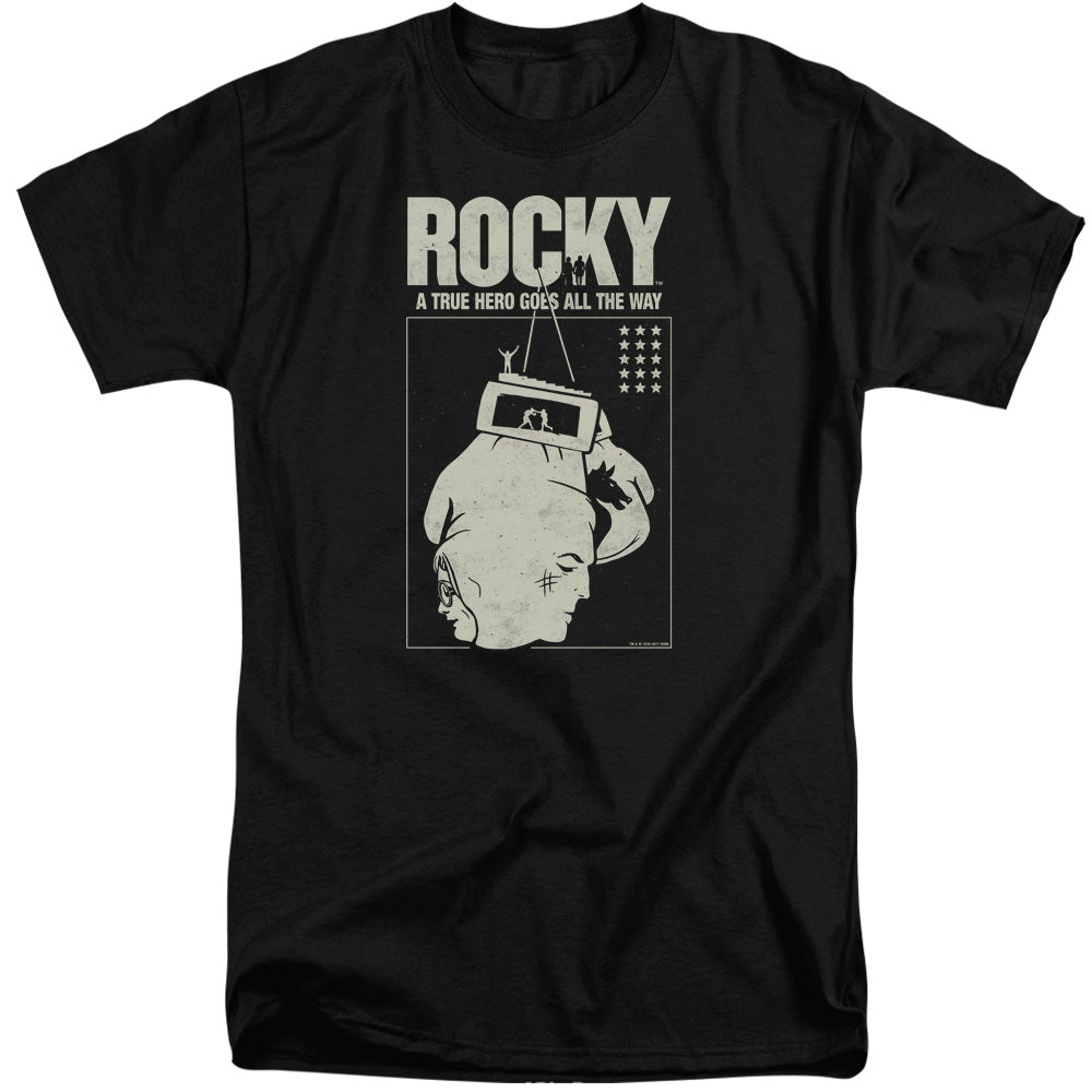 Rocky The Hero Mens Tall T Shirt Black Officially Licensed