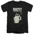 Rocky The Hero Mens Slim Fit V-Neck T Shirt Black Officially Licensed
