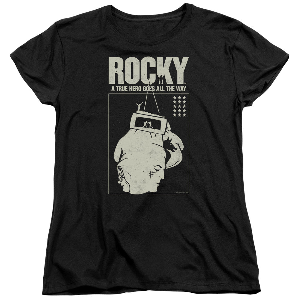 Rocky The Hero Womens T Shirt Black Officially Licensed