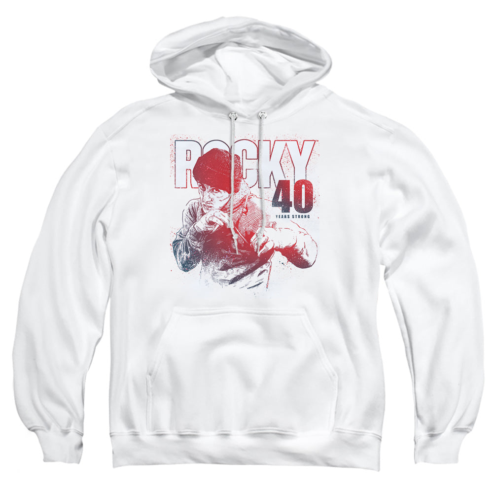 Rocky 40 Years Strong Mens Hoodie White Officially Licensed