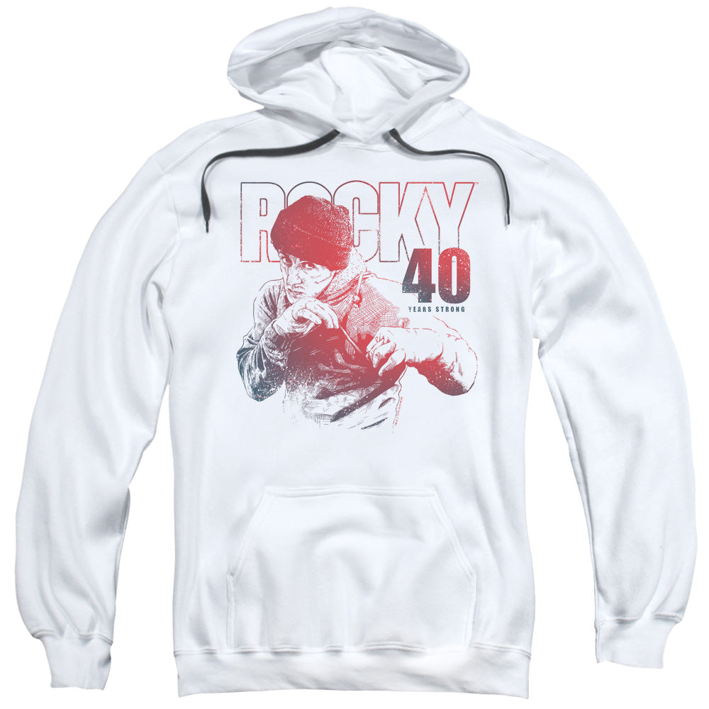 Rocky 40 Years Strong Mens Hoodie White Officially Licensed