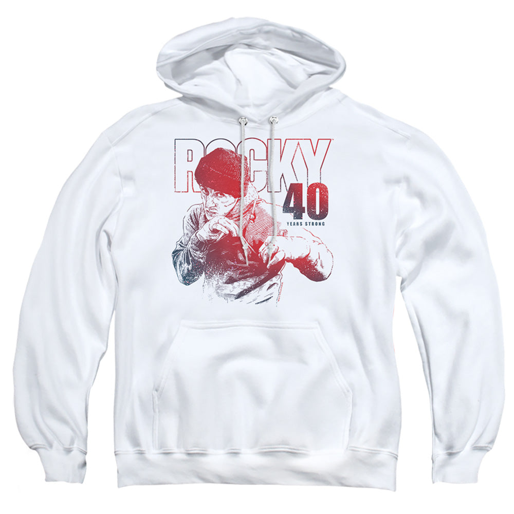 Rocky 40 Years Strong Mens Hoodie White Officially Licensed