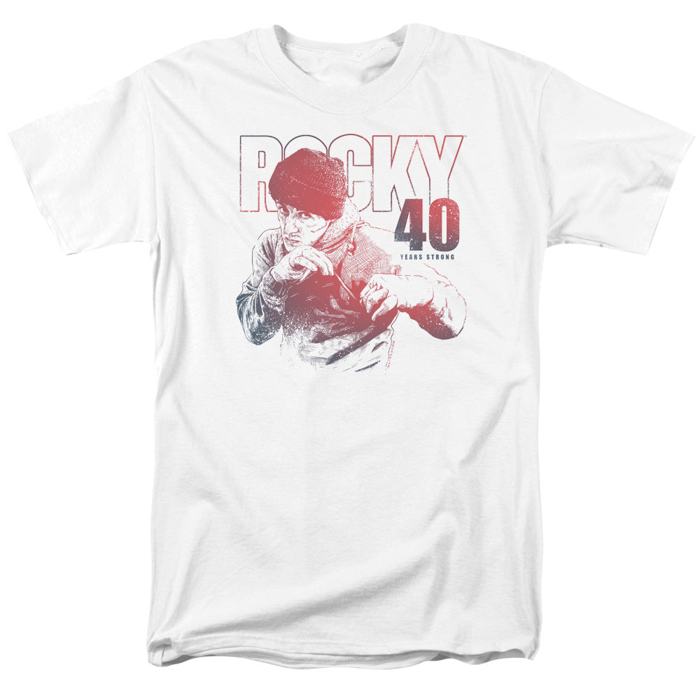Rocky 40 Years Strong Mens T Shirt White Officially Licensed