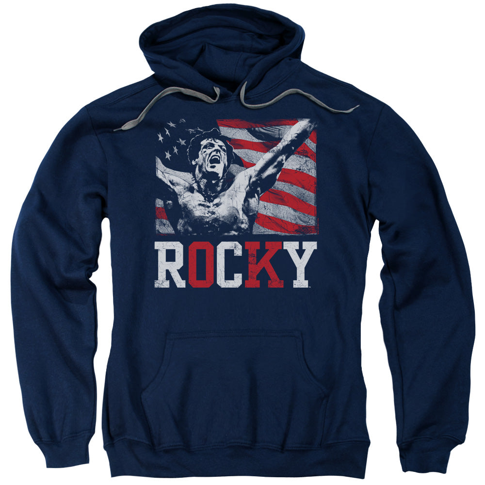 Rocky Flag Champion Mens Hoodie Navy Blue Officially Licensed