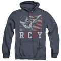 Rocky Flag Champion Heather Mens Hoodie Navy Blue Officially Licensed