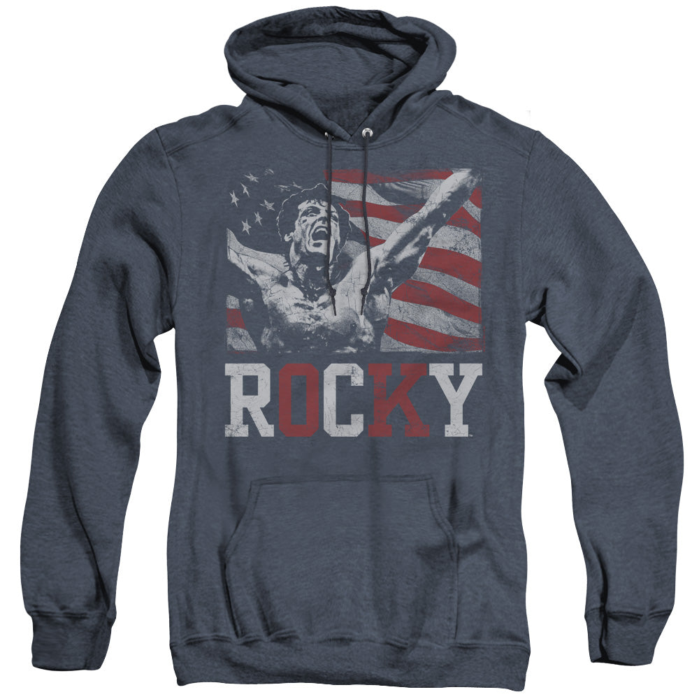 Rocky Flag Champion Heather Mens Hoodie Navy Blue Officially Licensed