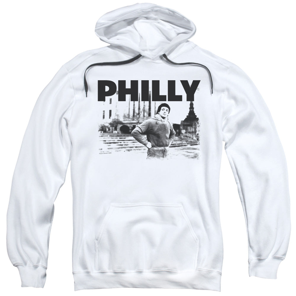 Rocky Philly Mens Hoodie White Officially Licensed