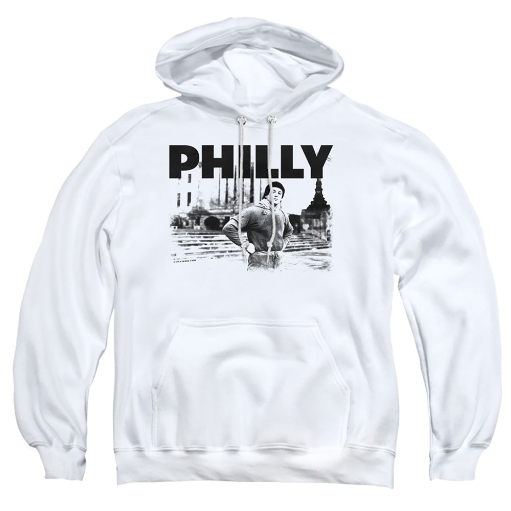 Rocky Philly Mens Hoodie White Officially Licensed