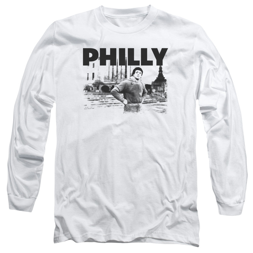 Rocky Philly Mens Long Sleeve Shirt White Officially Licensed Officially Licensed