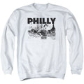 Rocky Philly Mens Crewneck Sweatshirt White Officially Licensed