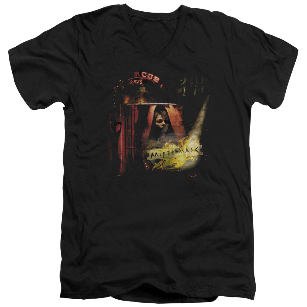 Mirrormask Big Top Poster Mens Slim Fit V-Neck T Shirt Black Officially Licensed
