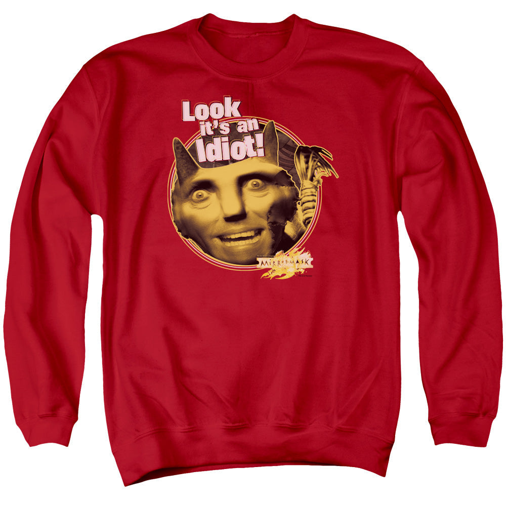 Mirrormask Riddle Me This Mens Crewneck Sweatshirt Red Officially Licensed