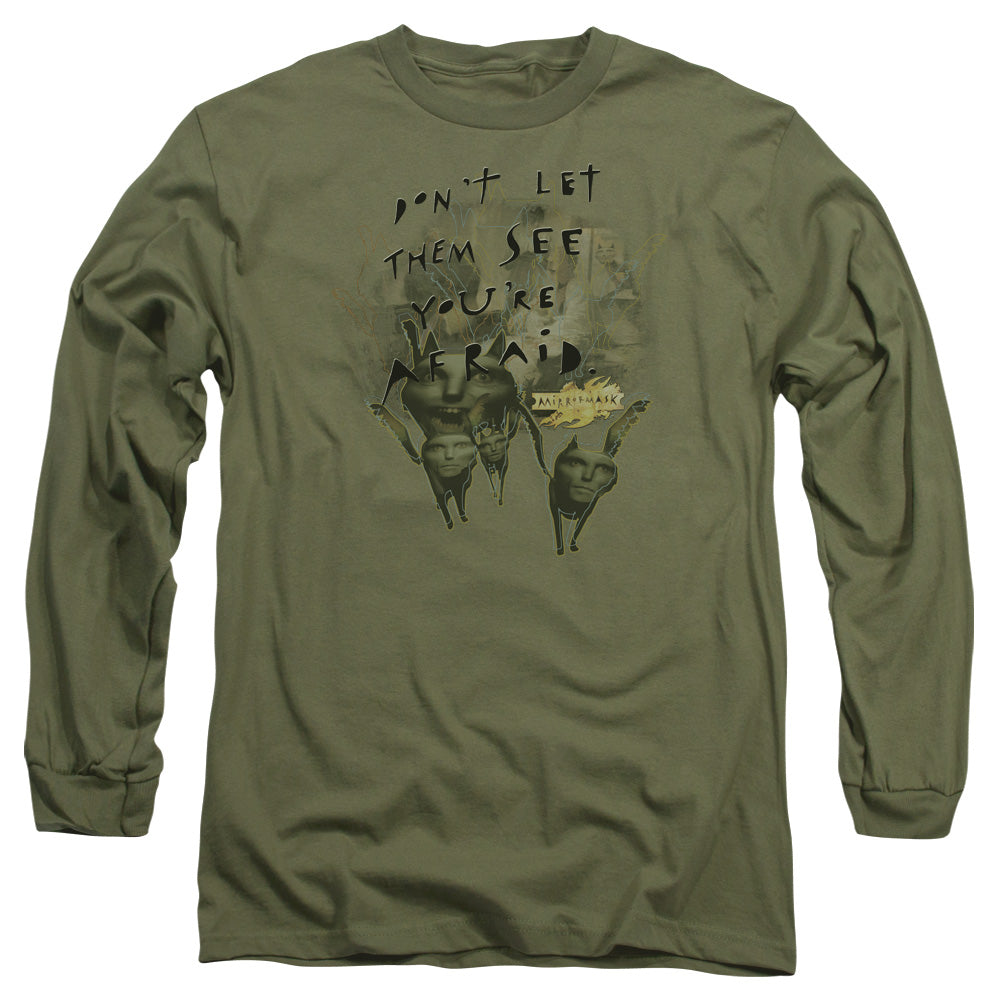 Mirrormask Dont Let Them Mens Long Sleeve Shirt Military Green Officially Licensed