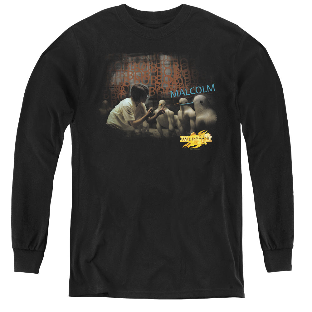 Mirrormask Bob Malcolm Long Sleeve Kids Youth T Shirt Black Officially Licensed