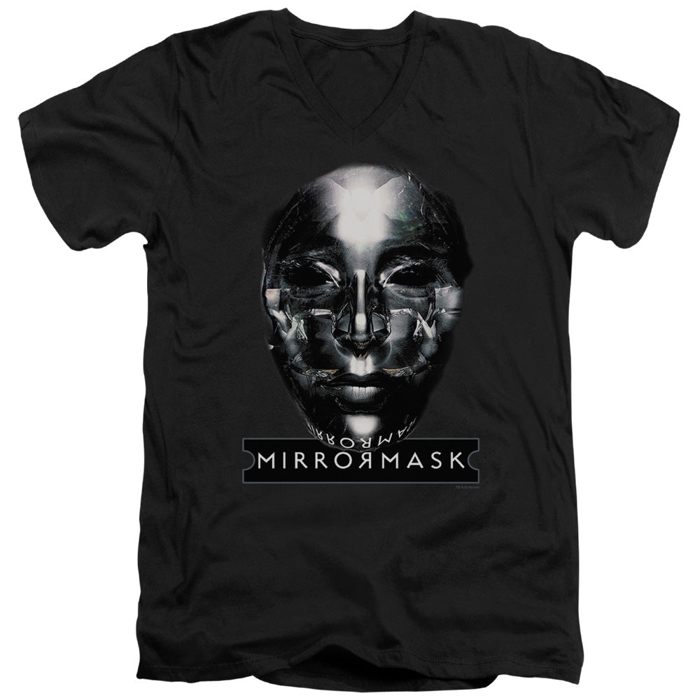 Mirrormask Mask Mens Slim Fit V-Neck T Shirt Black Officially Licensed