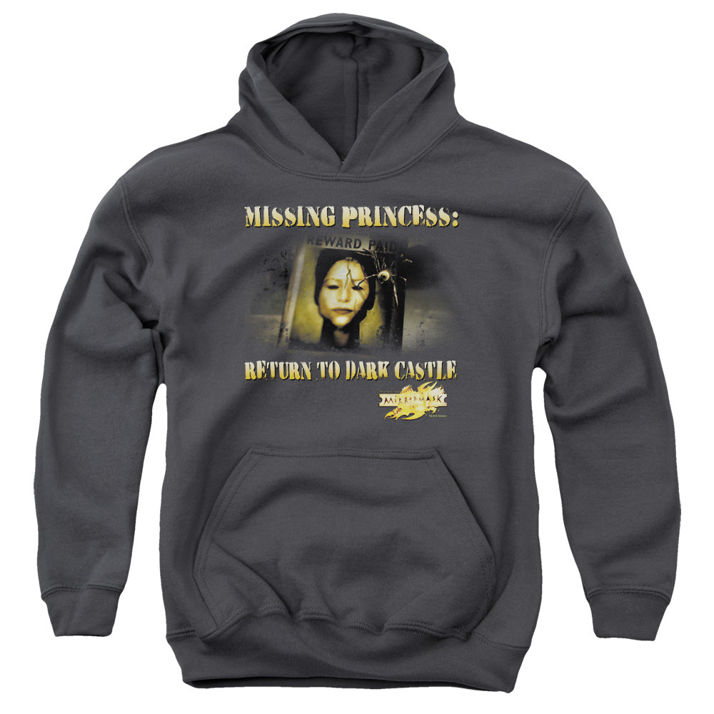 Mirrormask Missing Princess Kids Youth Hoodie Charcoal Officially Licensed