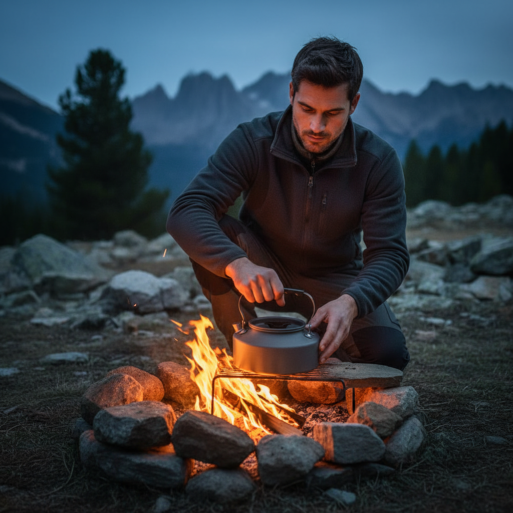 Portable Camping Kettle – Hard-Anodized Aluminum Outdoor Cooker with Heat-Resistant Handle | Lightweight & Compact Hiking Tea Pot: New Edition