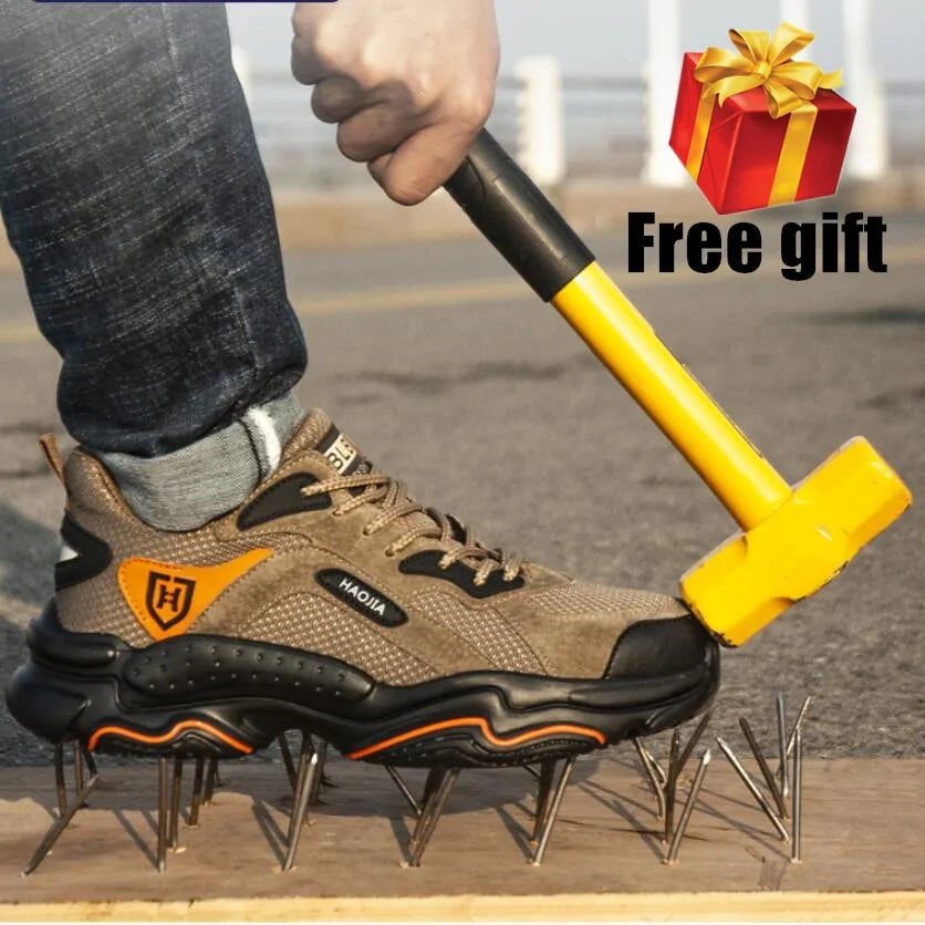 Men's Steel Toe Safety Work Shoes - Lightweight Outdoor Protective Footwear