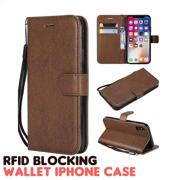 RFID Blocking Wallet Case for iPhone - Credit Card Protection Phone Case