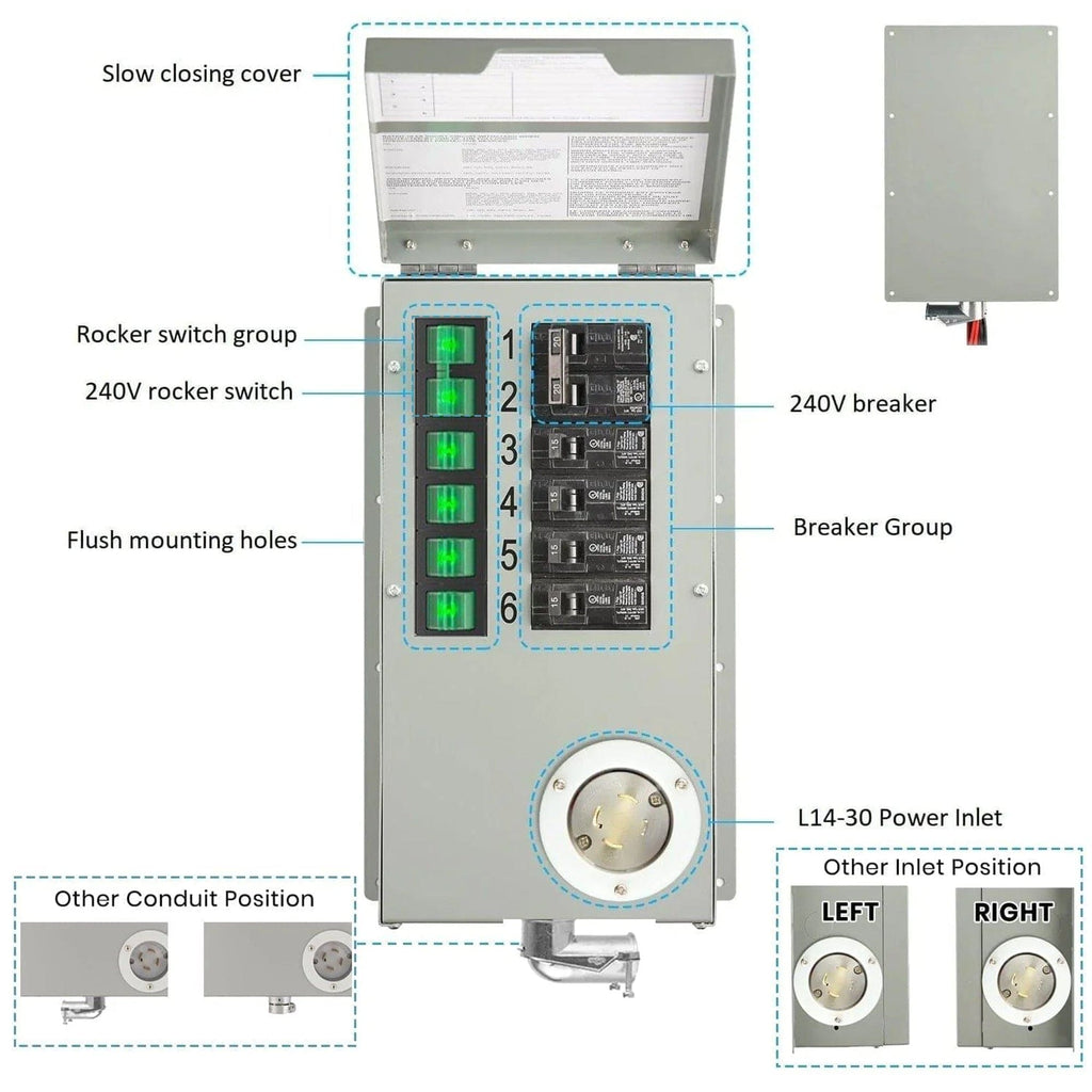 Refurbished - Nature's Generator 120V/240V 30A 6-Circuit Manual Transfer Switch
